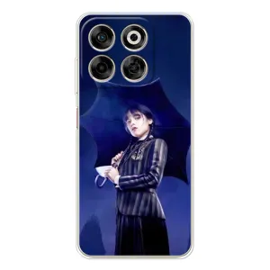 Чехлы Венсдей на ZTE Nubia V70 Уэнсдей (AlphaPrint) (Уэнздей с зонтом)