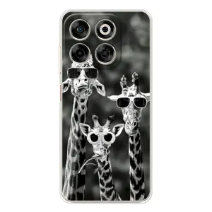 Силиконовый чехол с КАРТИНКАМИ лето для ZTE Nubia V70 (AlphaPrint) (Жирафы в очках)