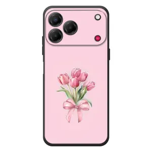 Чехол с розовым рисунком для ZTE Nubia V80 Design (Букет цветов)