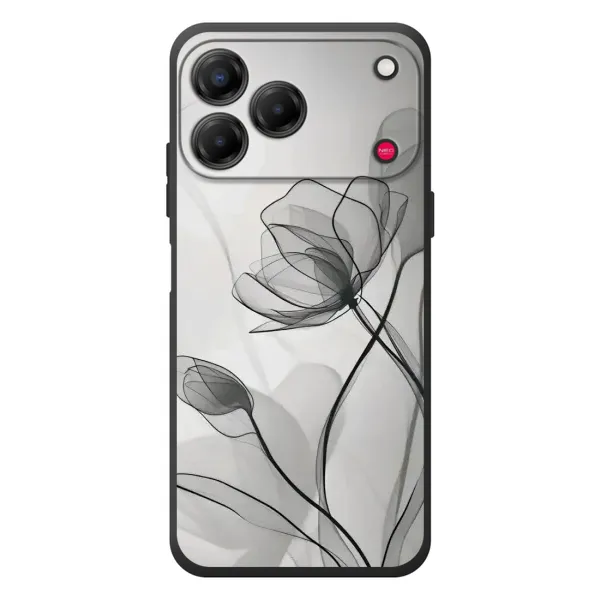 Чехол с принтом «Черные цветы» для ZTE Nubia V80 Design