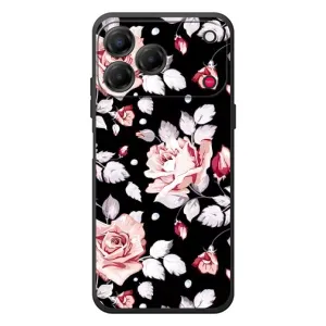 Чехлы с Цветами для ZTE Nubia V80 Design (VPrint) (Цветочки на черном)