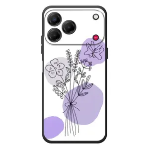 Силиконовый чехол с принтом в цветах на ZTE Nubia V80 Design (Букет фиолетовая абстракция)