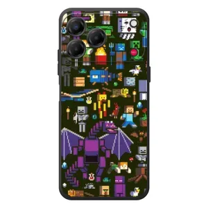 Чехол Майнкрафт на ZTE Nubia V80 Design (AlphaPrint) Minecraft (Коллаж Майнкрафт)