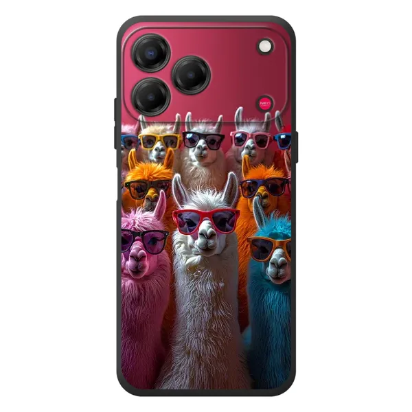 Чехол с принтом «Ламы в очках» для ZTE Nubia V80 Design