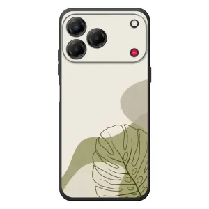 Силиконовый чехол с принтом в цветах на ZTE Nubia V80 Design (Зеленая монстера дизайн)