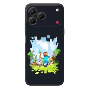 Чехол Майнкрафт на ZTE Nubia V80 Design (AlphaPrint) Minecraft (персонажи Minecraft)