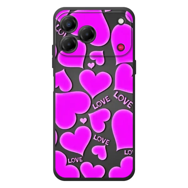 Чехол с принтом «Pink hearts» для ZTE Nubia V80 Design