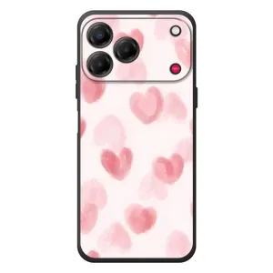 Чехол с розовым рисунком для ZTE Nubia V80 Design (Розовые сердечки)