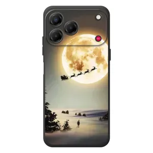 Новогодние, Праздничные Чехлы для ZTE Nubia V80 Design - 2024 год (Санта на луне)