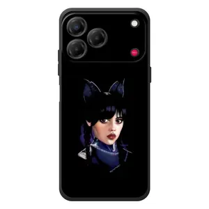 Чехлы Венсдей на ZTE Nubia V80 Design Уэнсдей (AlphaPrint) (серьезная Уэнздей)