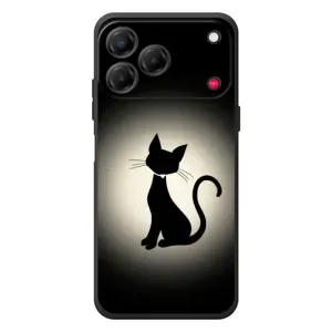 Чехол с принтом для ZTE Nubia V80 Design (AlphaPrint) Модные коты (Силуэт котика)
