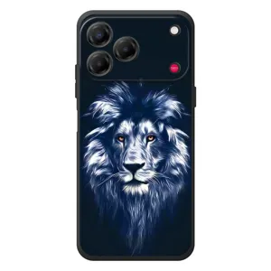 Чехол со Львом для ZTE Nubia V80 Design (VPrint) (Синий Лев)