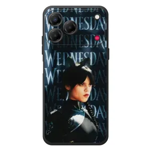 Чехлы Венсдей на ZTE Nubia V80 Design Уэнсдей (AlphaPrint) (Уэнздей кошка)