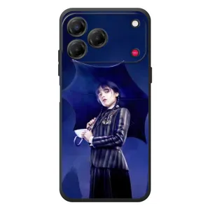 Чехлы Венсдей на ZTE Nubia V80 Design Уэнсдей (AlphaPrint) (Уэнздей с зонтом)