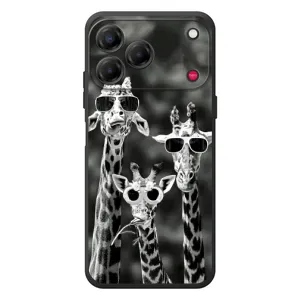 Силиконовый чехол с КАРТИНКАМИ лето для ZTE Nubia V80 Design (AlphaPrint) (Жирафы в очках)