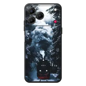 Новогодние, Праздничные Чехлы для ZTE Nubia V80 Design - 2024 год (Зимний поезд)