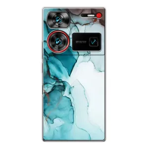 Чехол для Нубиа З60 Ультра - с принтом (Дизайнерские) (AlphaPrint) (Бирюзовый мрамор)