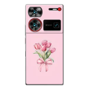 Чохол з розовим принтом для ZTE Nubia Z60 Ultra (Букет квітів)