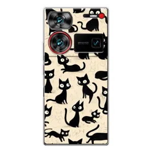 Чехол с рисунком кот на ZTE Nubia Z60 Ultra (Черные коты)