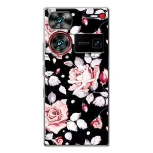 Чехлы с Цветами для ZTE Nubia Z60 Ultra (VPrint) (Цветочки на черном)