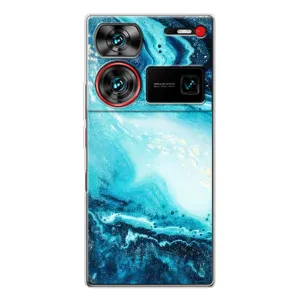 Мраморный чехол на ZTE Nubia Z60 Ultra (VPrint) (Голубой мрамор)