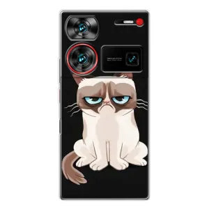 Чехол с принтом для ZTE Nubia Z60 Ultra (AlphaPrint) Модные коты (Грустный кот)