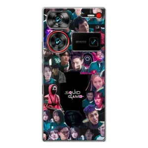 Чехол Гра в кальмара для ZTE Nubia Z60 Ultra (Коллаж Игра кальмара)