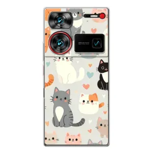 Чехол с рисунком кот на ZTE Nubia Z60 Ultra (Коллаж котов)