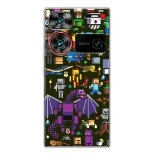 Чехол Майнкрафт на ZTE Nubia Z60 Ultra (AlphaPrint) Minecraft (Коллаж Майнкрафт)