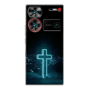 Чехол для ZTE Nubia Z60 Ultra (AlphaPrint) - (Христианские) (Крест и город)