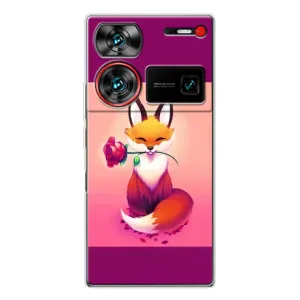 Чехлы с картинкой Лисички для ZTE Nubia Z60 Ultra (VPrint) (Лисичка с розочкой)