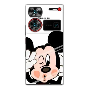 Эксклюзивный чехол для ZTE Nubia Z60 Ultra (AlphaPrint - Мультяшные) (Маус Микки)
