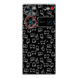 Чехол с принтом для ZTE Nubia Z60 Ultra (AlphaPrint) Модные коты (Меленькие котики)
