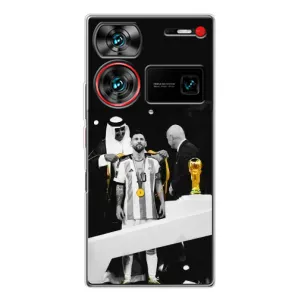Чехлы для ZTE Nubia Z60 Ultra (Leo чемпион) (AlphaPrint) (Месси в накидке)