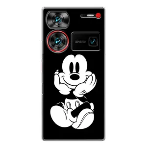 Эксклюзивный чехол для ZTE Nubia Z60 Ultra (AlphaPrint - Мультяшные) (Микки на черном)