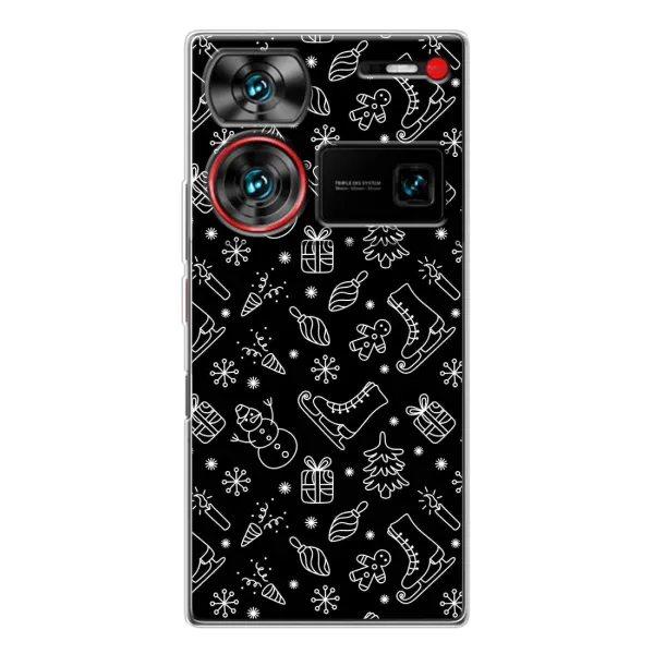 Чехол с принтом «Новогодний фон» для ZTE Nubia Z60 Ultra