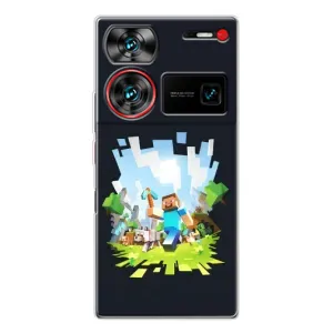 Чехол Майнкрафт на ZTE Nubia Z60 Ultra (AlphaPrint) Minecraft (персонажи Minecraft)