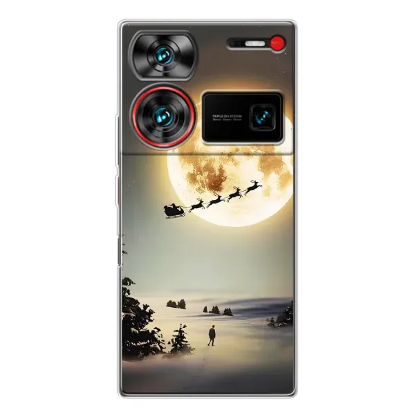 Чехол с принтом «Санта на луне» для ZTE Nubia Z60 Ultra