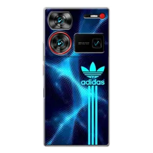 Чехлы Адидас для ZTE Nubia Z60 Ultra (AlphaPrint) (Синий Адидас)