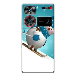Чехол с принтом «Снеговик на лыжах» для ZTE Nubia Z60 Ultra