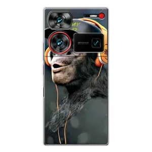 Чехол с Обезьянами ZTE Nubia Z60 Ultra - (AlphaPrint) (В наушниках)