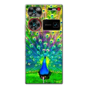 Чехол с птицами на ZTE Nubia Z60 Ultra (VPrint) (Яркий Павлин)