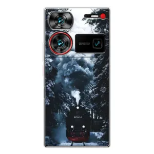 Новогодние, Праздничные Чехлы для ZTE Nubia Z60 Ultra - 2024 год (Зимний поезд)