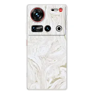 Мраморный чехол на ZTE Nubia Z70 Ultra (VPrint) (Белый мрамор)