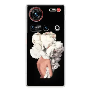 Чехлы (ART) Цветы на ZTE Nubia Z70 Ultra (VPrint) (Белые цветы)
