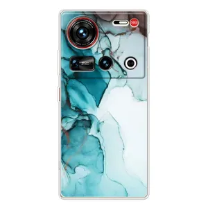 Чехол для 傳說 ZTE Nubia Z70 Ultra - с принтом (Дизайнерские) (AlphaPrint) (Бирюзовый мрамор)