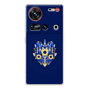 Чехлы для ZTE Nubia Z70 Ultra  Укр. Символика (AlphaPrint) (Цветочный Герб)