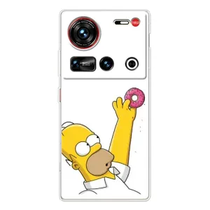 Чехол с Симпсонами для ZTE Nubia Z70 Ultra (VPrint) (Гомер с пончиком)