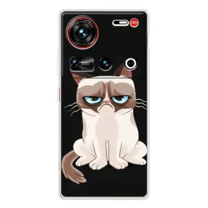 Чехол с принтом для ZTE Nubia Z70 Ultra (AlphaPrint) Модные коты (Грустный кот)