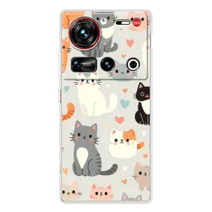 Чехол с рисунком кот на ZTE Nubia Z70 Ultra (Коллаж котов)